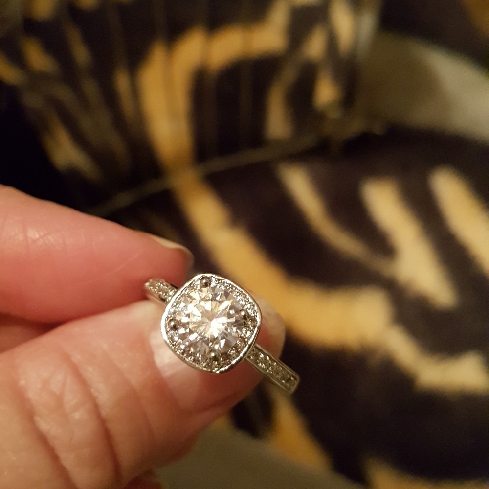 Square Halo Engagement Ring
